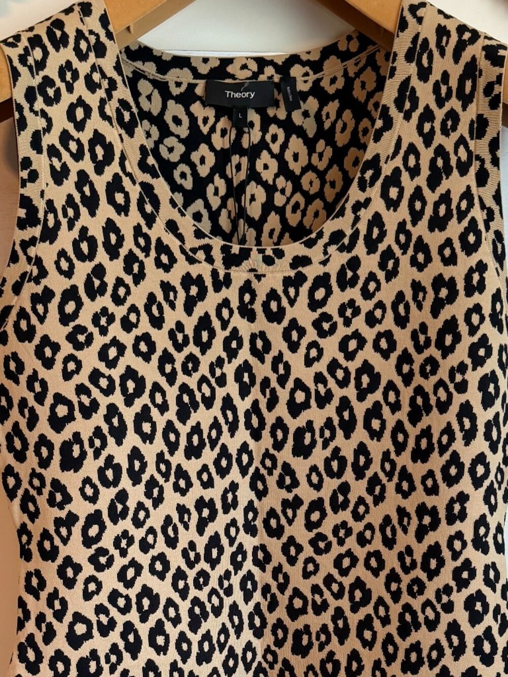 NWT Theory Tan Leopard Animal Print Sleeveless Dress Large 12 14 NWT $425.